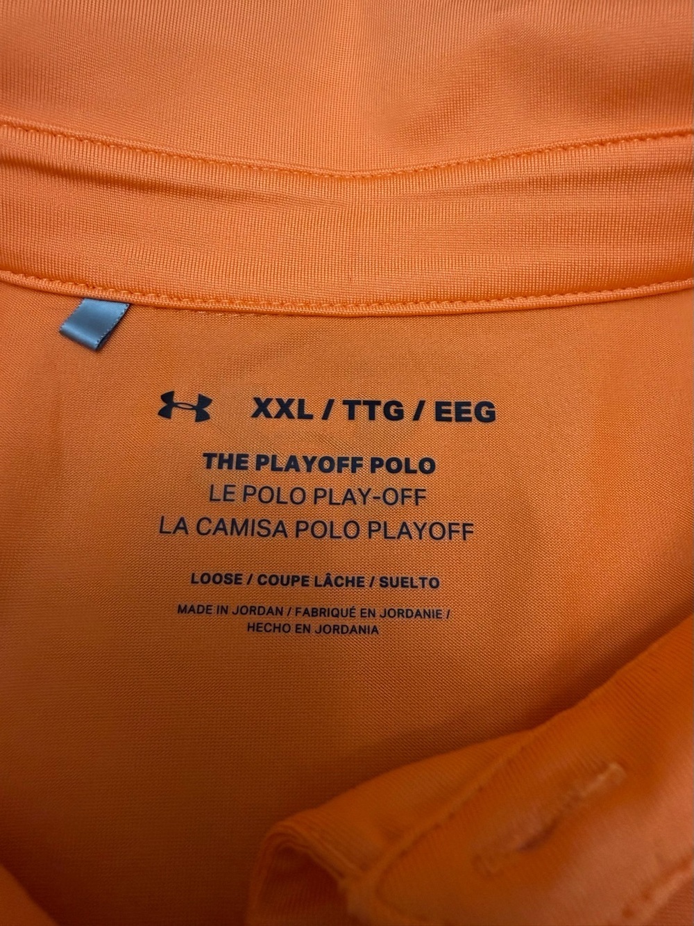 Under Armour Playoff Polo XXL Orange White Colorblock Golf Performance Shirt Men - Picture 6 of 8